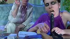 Naughty Brunette Loves Playing With Strapons