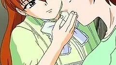 Bondage hentai girl hot titty and dildo fucking by shemale anime