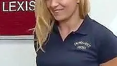 Blonde small tits babe Lea Lexis classroom sex