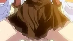 Bondage hentai threesome and strapon fucked hard