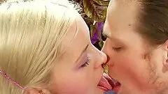 Sexy Blonde Gets Her Fancy Pantyhose Covered with Cum