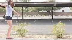 Cute Brunette Girl Having Naked Fun Outdoors