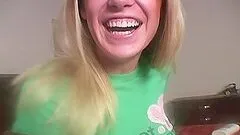 Sexy Blonde Babe Showing Off Her Big Round Oiled Up Booty