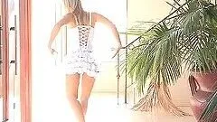 Pretty Blonde Teen Dancing Naked in the House