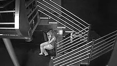 Horny Couple Getting Caught On Camera Fucking On A Stair Case