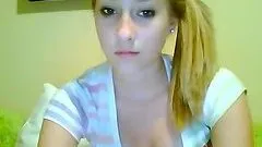 Girl Blondie Masturbates to Webcam in an Amateur Video