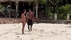 Babe Brunette Having Interracial Sex Outdoors