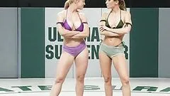 Sexy Babes Fight On The Ring And End Up Playing With One Another