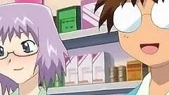 Her big floppy anime tits squirt milk as she rides cock