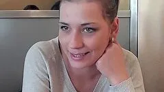 Real public sex with a stunning brunette