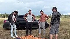 Outdoor hardcore group sex video