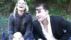 Outdoor Threesome With One Slutty Blonde Babes