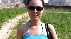 Insatiable Redhead Rides Two Big Cocks In A Public Threesome