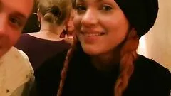 Cute Pigtailed Redhead Is Fucked In A Public Bathroom