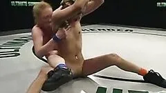 Big Breasted Blonde Wins The Fight and Fucks The Loser with Strapon