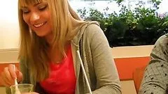 Horny teen Brunette Takes A Hard Cock In Public