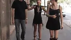 Sexy Babe Gives A Blowjob In Public While Having Some BDSM Fun