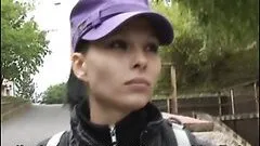 Really Sexy Euro Babe Giving a POV Blowjob In Public