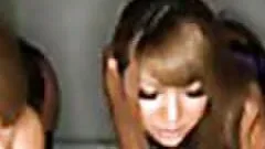 Three Japanese AV Models Suck And Swallow His Jizz in POV Vid