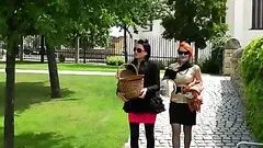 A Catfight Ends With Two Babes Getting Wet and Messy in the Fountain