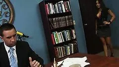 Sexy Brunette Calms Her Boss With Hardcore Sex