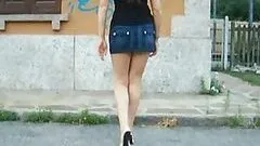 Kinky Brunette Loves To Flash Her Upskirts In Public
