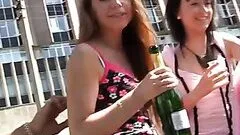 Teens sex in the car on a picnic