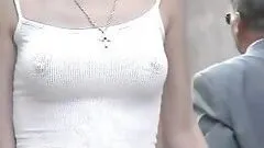 Voyeur Clip Of A Woman's Perky Boobs In Public