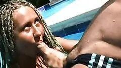 Sexy Blonde Teen Gets Fucked By A Big Cock Outdoor By The Pool