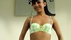 Really Cute Brunette Teen Stripping Her Clothes For You