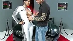 Deep Throated Isis Love Titty Fucks a Big Dick In a Race Queen Uniform