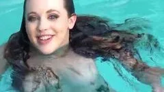 Sexy Brunette Allison Gret Gets Fucked In Interracial POV By The Pool
