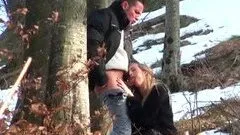 Hungarian Blonde Having Sex Outdoors In The Forest