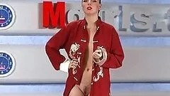 Gorgeous Blonde Russian Babe Strips While Giving The News