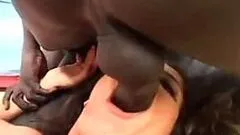 Lustful Brunette Anal Slut Gets Fucked Hard In an Interracial Gangbang