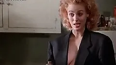 Blonde Babe Virginia Madsen Drinking Coffee and Showing Her Cleavage