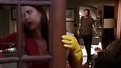 Sexy Brunette Actress Sarah Lancaster Showing Her Hot Cleavage