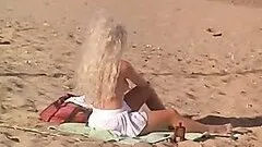Sexy Karen Miers Sunbathing at the Beach
