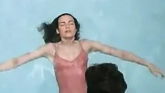 Stunning Babe Valerie Kaprisky Swimming in a See-Through Bathing Suit