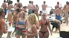 Horny Blonde MILF Gets Two Teen Cocks To Suck and Fuck On The Beach