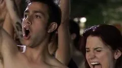 Angel Lewis & Eugene Levy Running a Marathon Naked