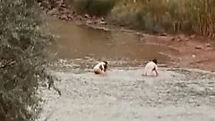 Renee Zellweger Swimming in The Creek