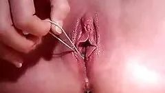 Amateur Babe Shoves a Sex Toy Up Her Shaved Pussy - Close Up Clip