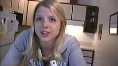 Hot Blonde Teen Sucks Her BF's Chocolate Covered Cock in a Homemade Sex Tape