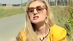 Retro Voyeur Blonde Sucks Cock and Gets Anal Fucked In Public