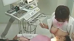 Vicious Japanese Dentist Jerks Off Her Clients While They Suck Her Big Jugs