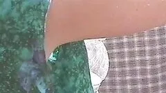 Voyeur Cam Catches Brunette Babe's Nipple Slip In Public