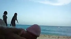 Guy Jerking Off In The Beach