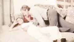 Retro Pornstar Trudy Wellers Gets a Facial from John Holmes' Big Cock