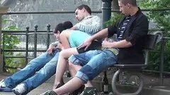 Public sex threesome on the street